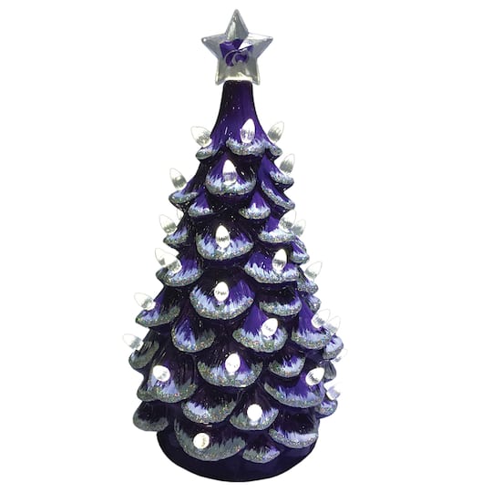 Santa's Workshop 14" NCAA College Team Ceramic LED Christmas Tree By Santasworkshop in Kansas State University | 7" x 7" x 14" | Michaels®
